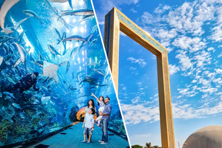 COMBO SAVE Dubai Frame Tickets + Dubai Aquarium & Underwater Zoo Tickets